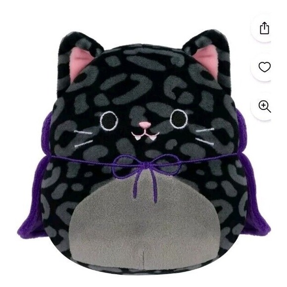 Squishmallows Other - Squishmallows Xiomara Vampire Leopard Cat‎ Halloween 12" Plush Black